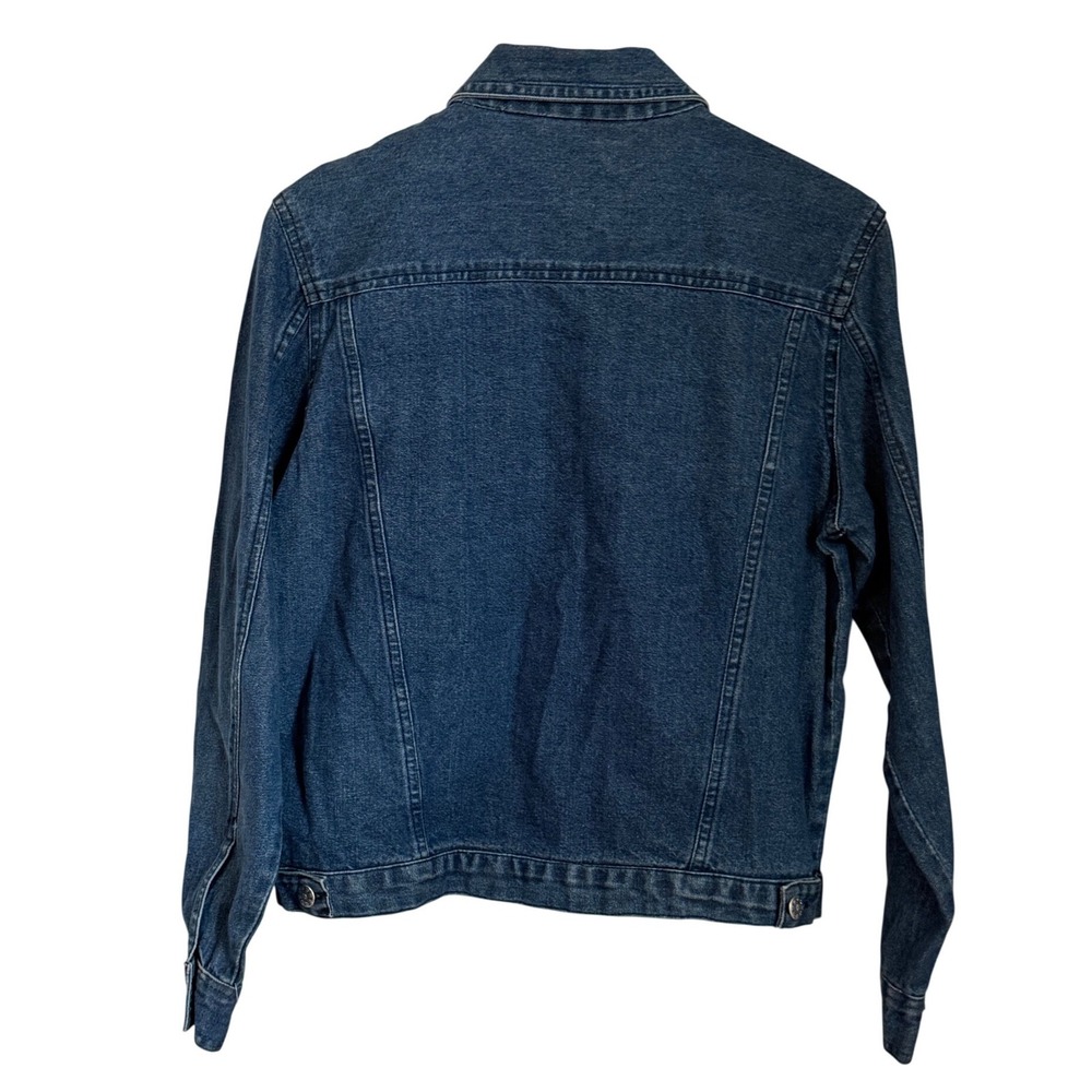 Boho Patchwork Embroidered Denim Jacket Womens L Blue Artsy Cottagecore Festival - Picture 4 of 14